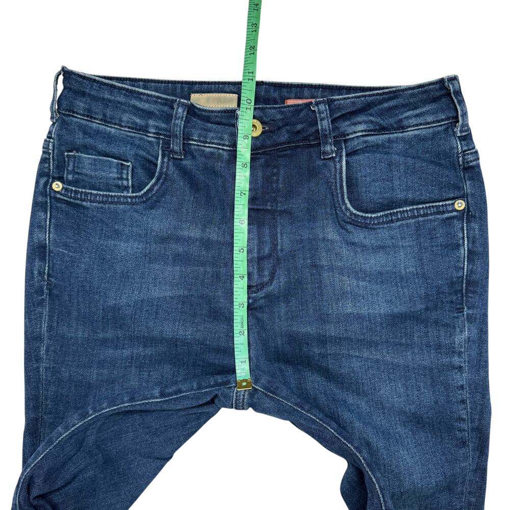 PILCRO Anthropologie Demilune Bootcut Jeans Size 31 Lowcut Stretch Dark Wash - Picture 9 of 9